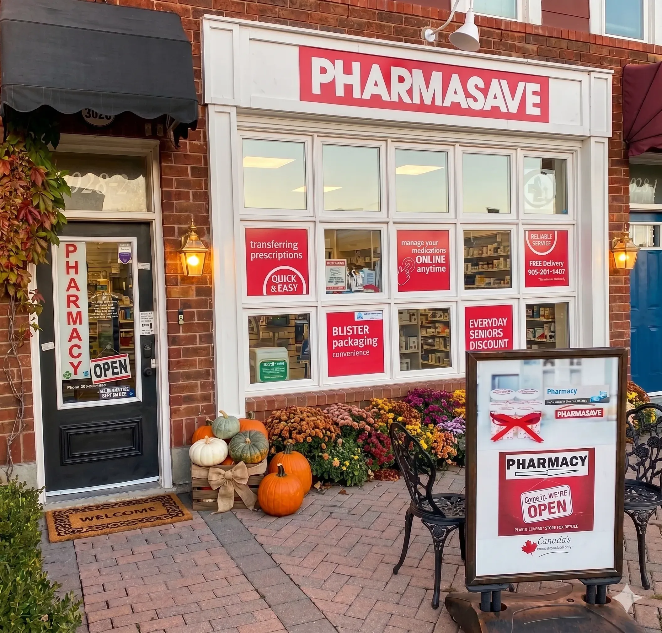 2 Care Pharmacy storefront at 3028 Bur Oak Avenue